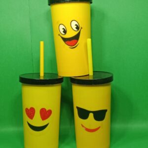 Emoji Glass With Straw