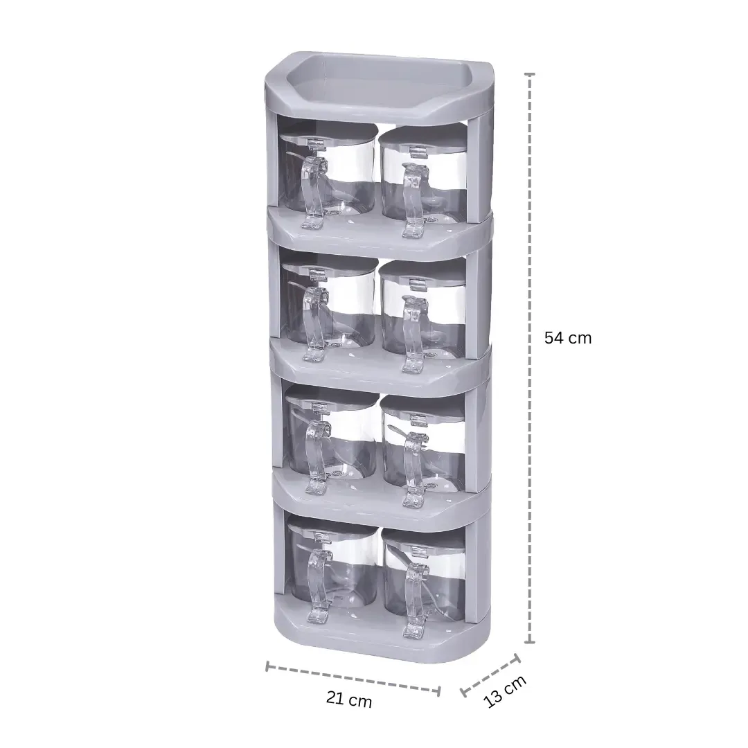 Vertical Spice Rack - Set of 8 Crystal Jars - Image 2