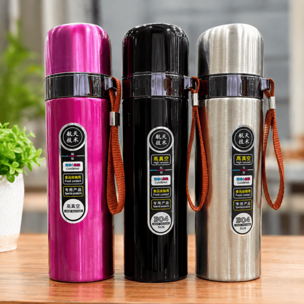 Double Wall Stainless Steel Tea Vacuum Flask – Hot & Cold Insulated Water Bottle