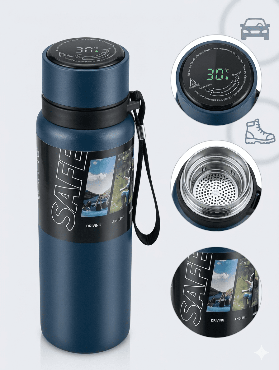 Insulated Stainless Steel Water Bottle with Temperature Display – 800ml - Image 5